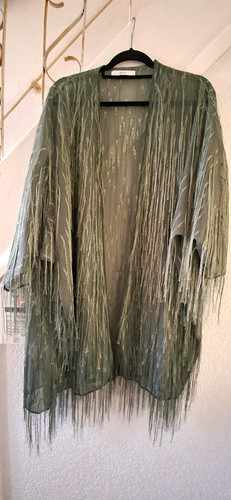 Next green viscose fringe - viscose,